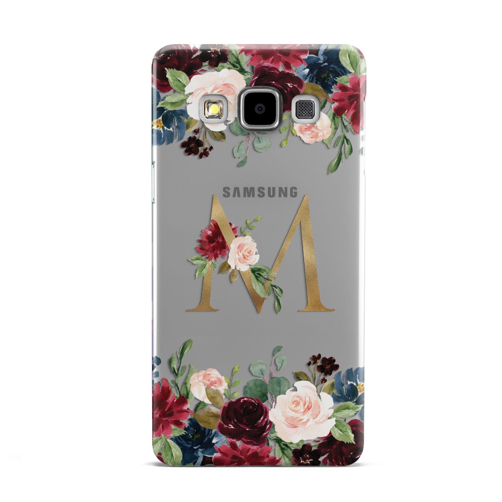 Personalised Clear Monogram Floral Samsung Galaxy A5 Case