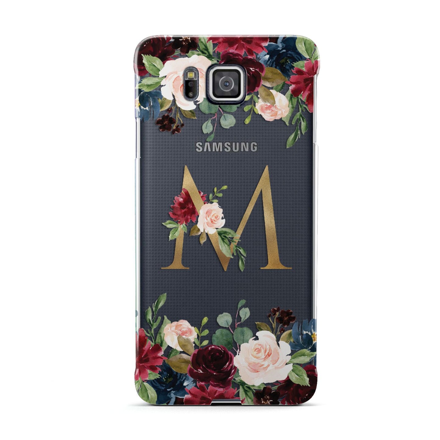 Personalised Clear Monogram Floral Samsung Galaxy Alpha Case
