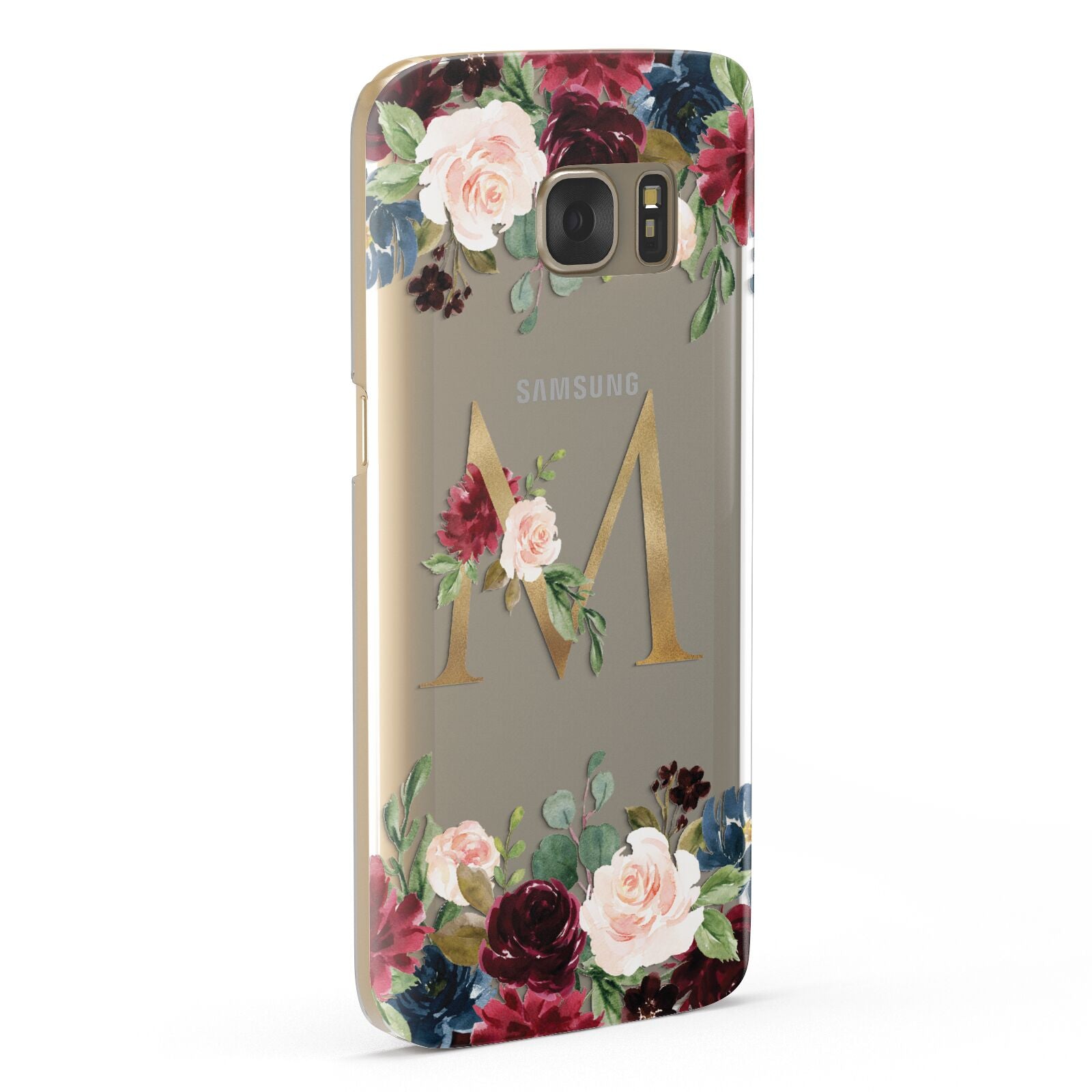 Personalised Clear Monogram Floral Samsung Galaxy Case Fourty Five Degrees