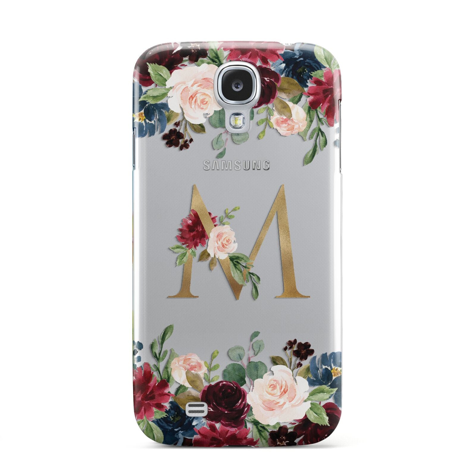 Personalised Clear Monogram Floral Samsung Galaxy S4 Case