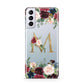 Personalised Clear Monogram Floral Samsung S21 Plus Phone Case