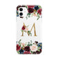 Personalised Clear Monogram Floral iPhone 11 3D Tough Case