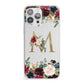 Personalised Clear Monogram Floral iPhone 13 Pro Max Clear Bumper Case