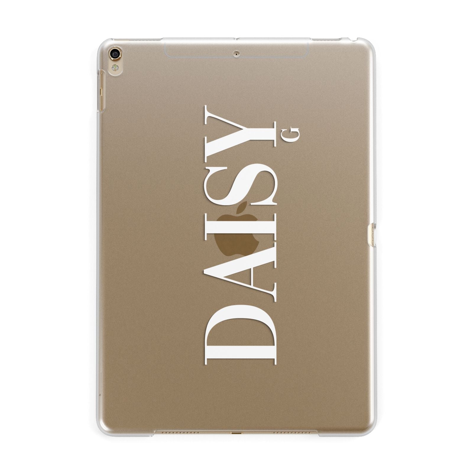 Personalised Clear Name Apple iPad Gold Case