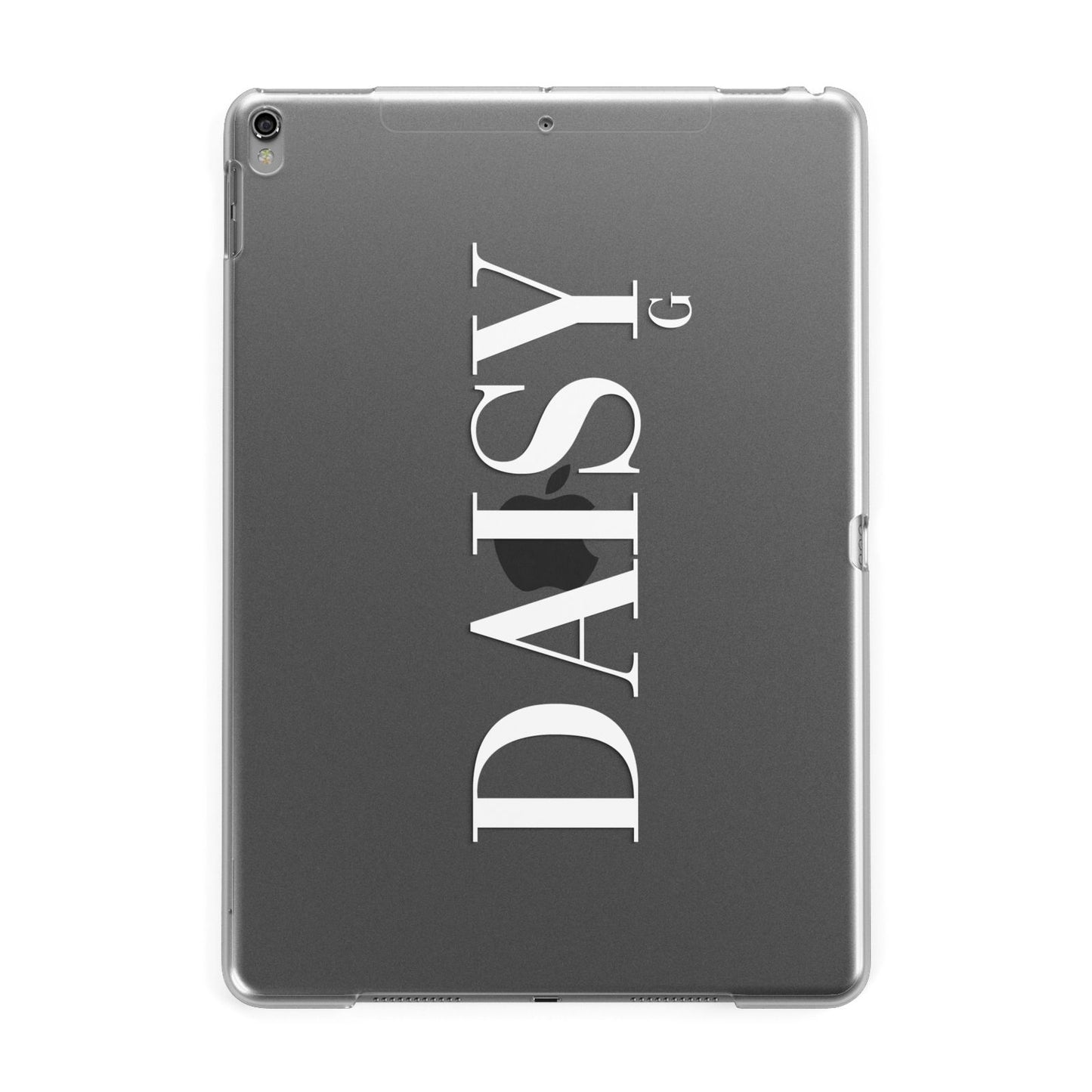 Personalised Clear Name Apple iPad Grey Case