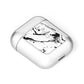 Personalised Clear Name Black Swirl Marble Custom AirPods Case Laid Flat