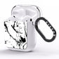 Personalised Clear Name Black Swirl Marble Custom AirPods Clear Case Side Image