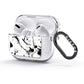 Personalised Clear Name Black Swirl Marble Custom AirPods Glitter Case 3rd Gen Side Image