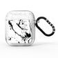 Personalised Clear Name Black Swirl Marble Custom AirPods Glitter Case