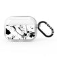 Personalised Clear Name Black Swirl Marble Custom AirPods Pro Clear Case