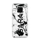 Personalised Clear Name Black Swirl Marble Custom Huawei Mate 20 Pro Phone Case