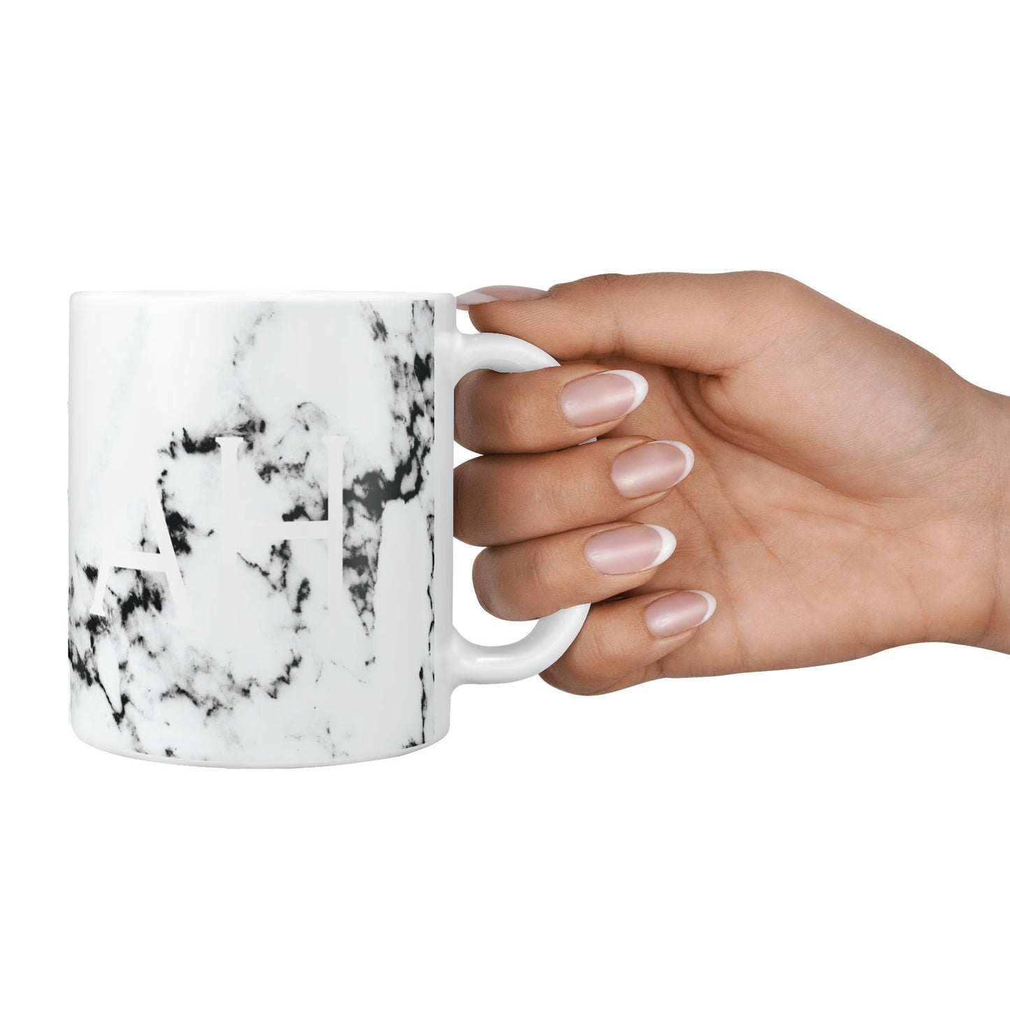 Personalised Clear Name Black White Marble Custom 10oz Mug Alternative Image 4