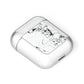 Personalised Clear Name Black White Marble Custom AirPods Case Laid Flat