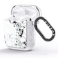 Personalised Clear Name Black White Marble Custom AirPods Glitter Case Side Image