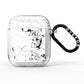 Personalised Clear Name Black White Marble Custom AirPods Glitter Case