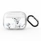 Personalised Clear Name Black White Marble Custom AirPods Pro Glitter Case