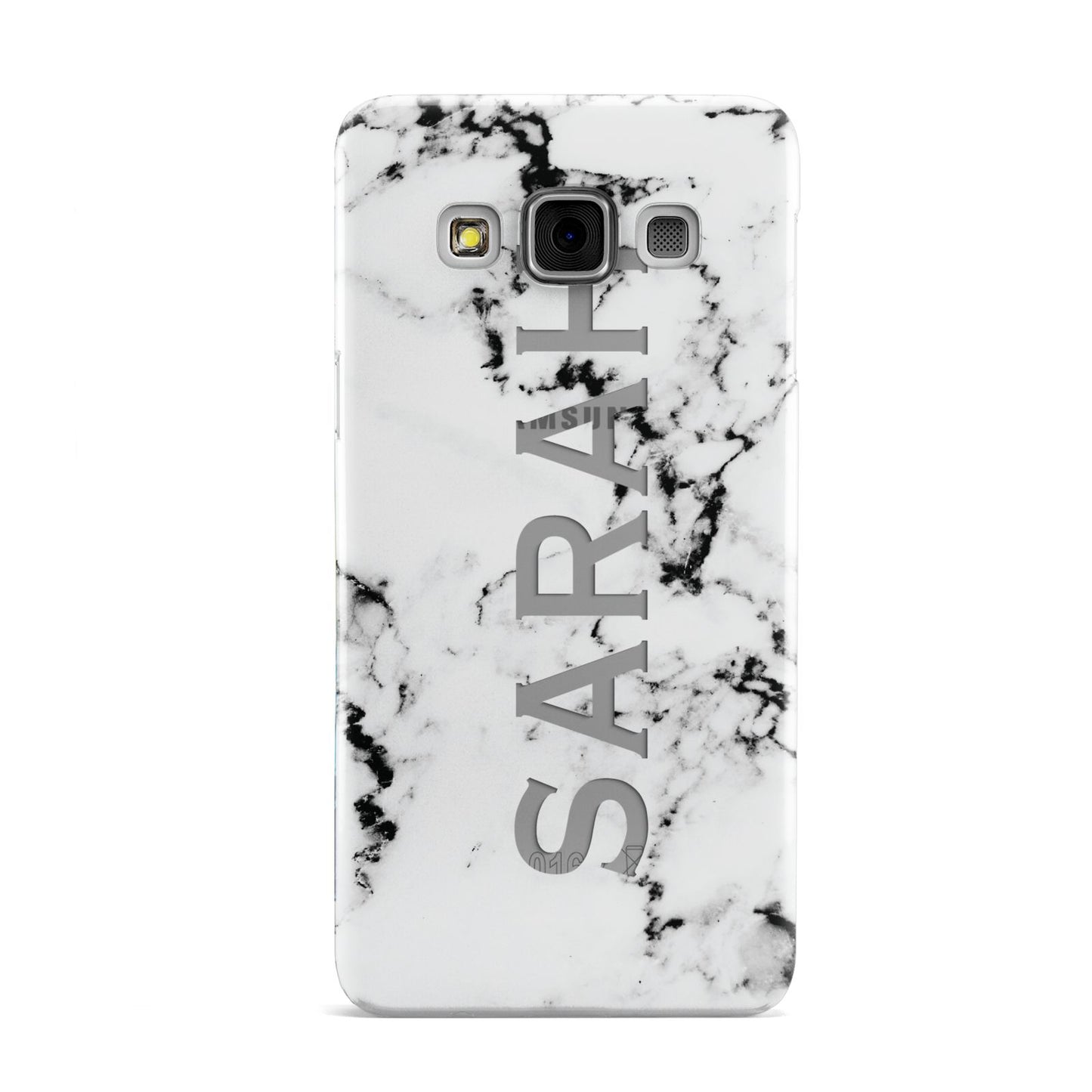 Personalised Clear Name Black White Marble Custom Samsung Galaxy A3 Case