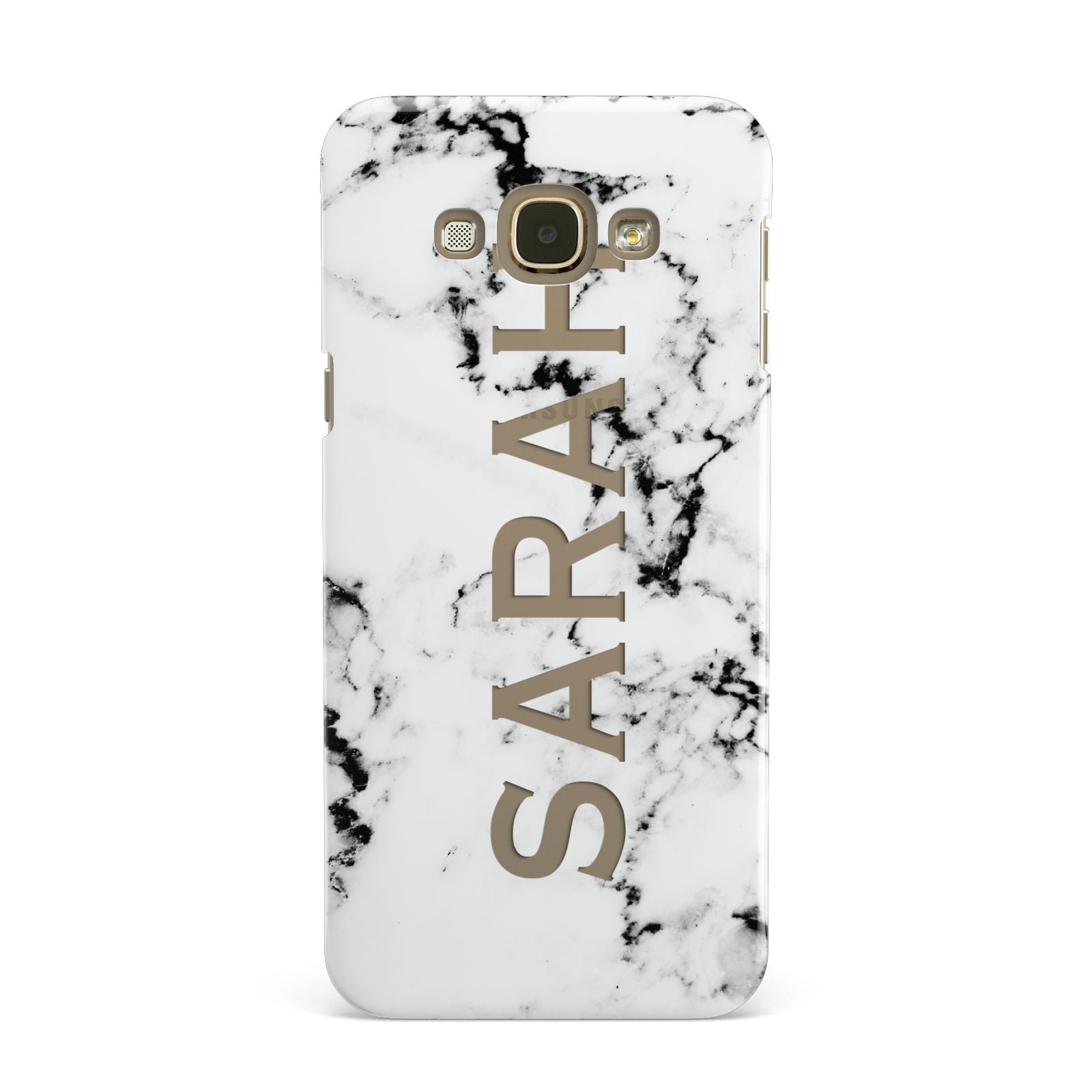 Personalised Clear Name Black White Marble Custom Samsung Galaxy A8 Case