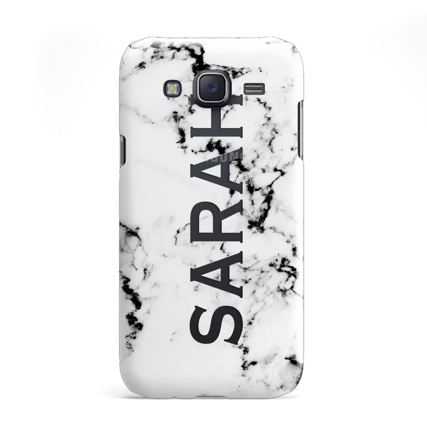 Personalised Clear Name Black White Marble Custom Samsung Galaxy J5 Case