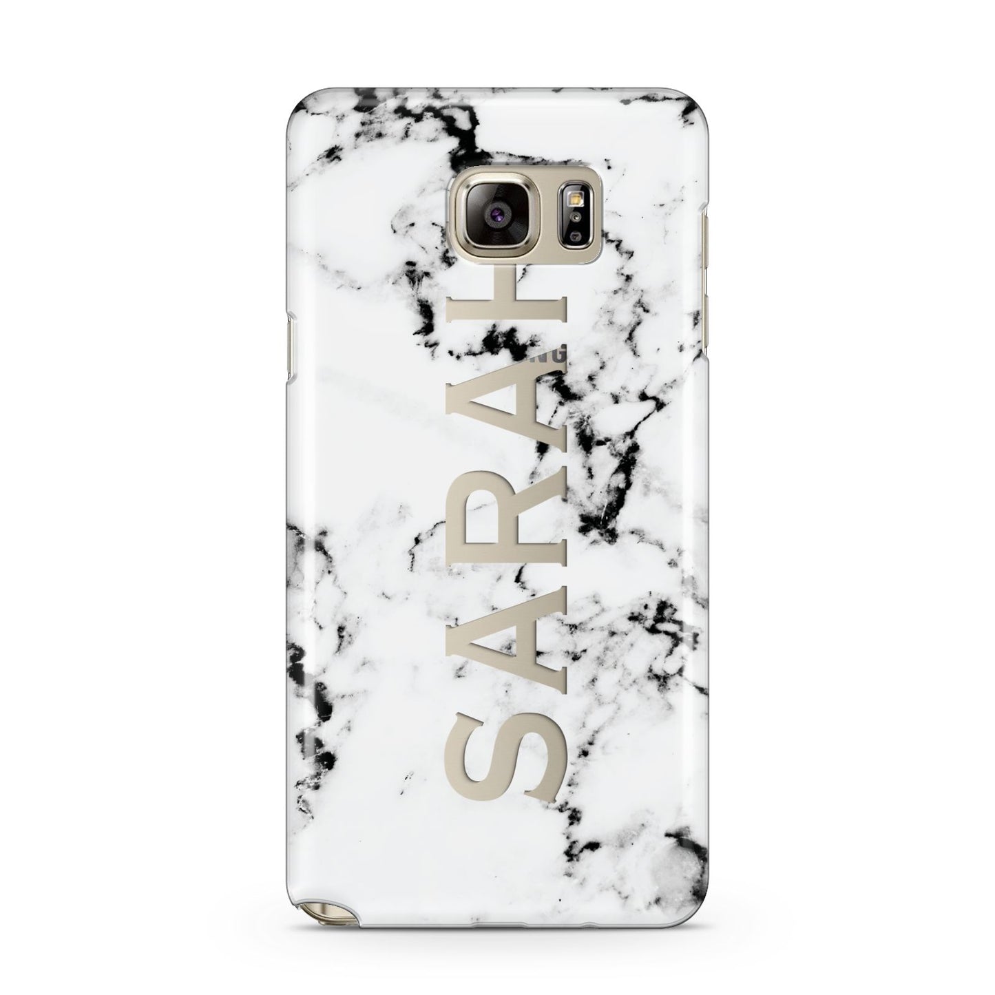 Personalised Clear Name Black White Marble Custom Samsung Galaxy Note 5 Case