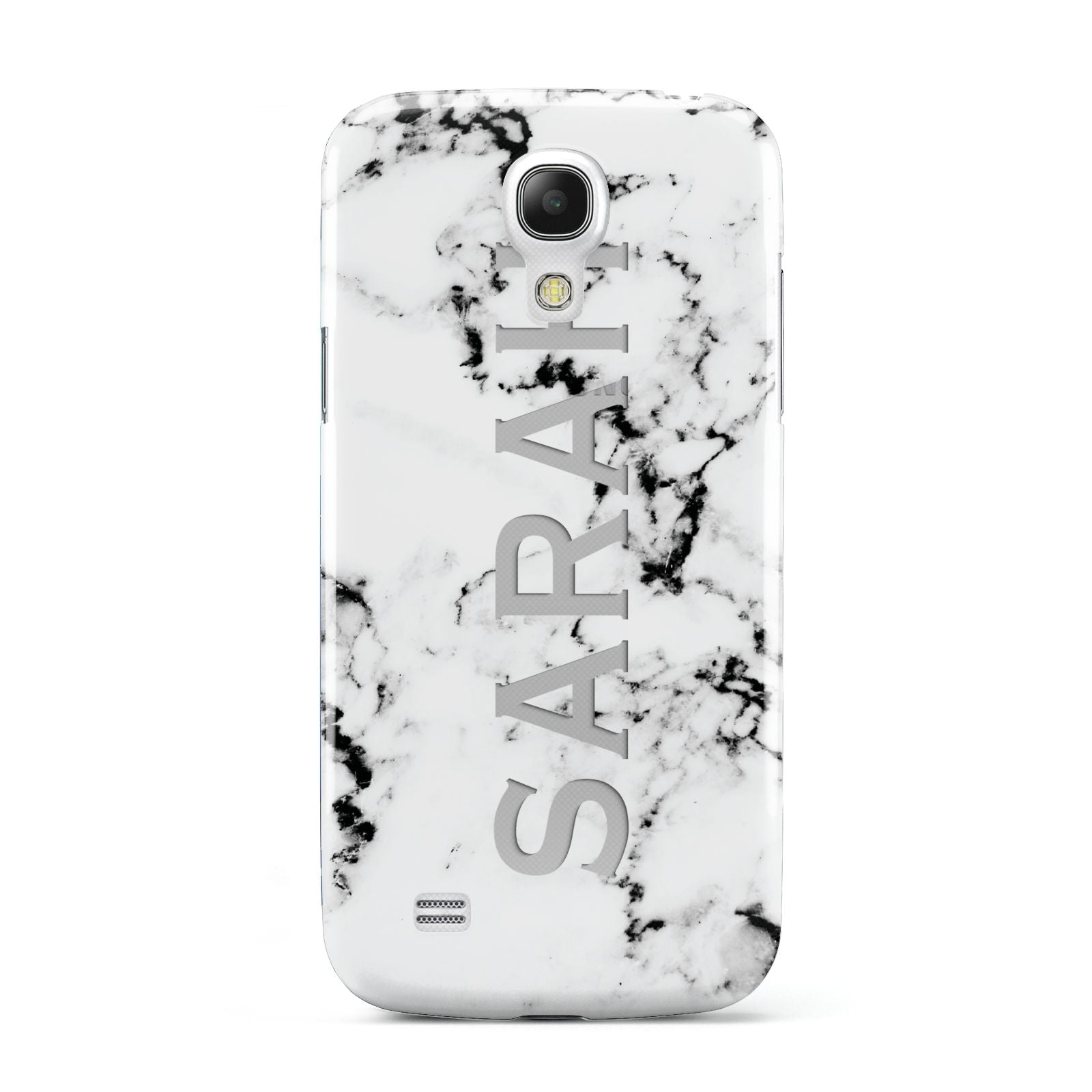 Personalised Clear Name Black White Marble Custom Samsung Galaxy S4 Mini Case
