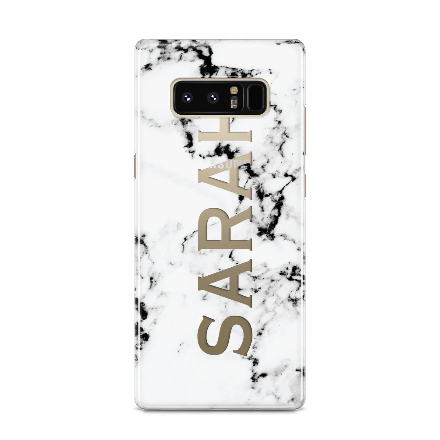 Personalised Clear Name Black White Marble Custom Samsung Galaxy S8 Case