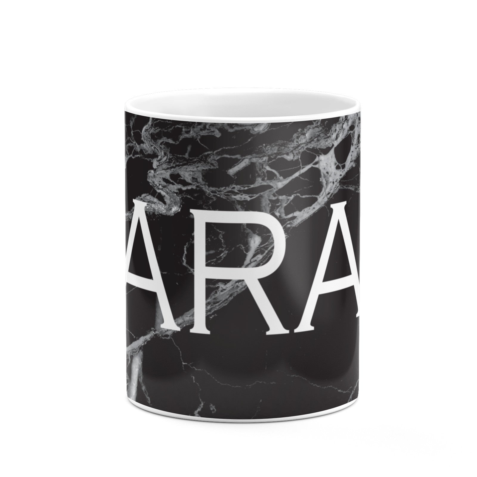 Personalised Clear Name Cutout Black Marble Custom 10oz Mug Alternative Image 7