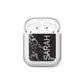 Personalised Clear Name Cutout Black Marble Custom AirPods Case