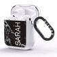 Personalised Clear Name Cutout Black Marble Custom AirPods Clear Case Side Image