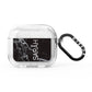 Personalised Clear Name Cutout Black Marble Custom AirPods Glitter Case 3rd Gen