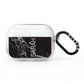 Personalised Clear Name Cutout Black Marble Custom AirPods Pro Clear Case