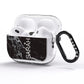 Personalised Clear Name Cutout Black Marble Custom AirPods Pro Glitter Case Side Image