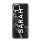 Personalised Clear Name Cutout Black Marble Custom Samsung A12 Case