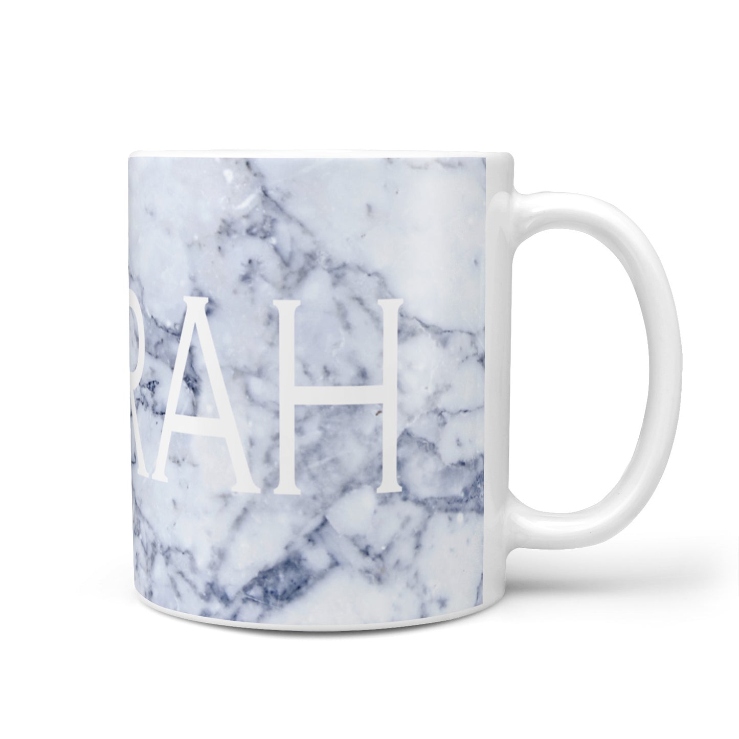 Personalised Clear Name Cutout Blue Marble Custom 10oz Mug