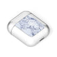 Personalised Clear Name Cutout Blue Marble Custom AirPods Case Laid Flat