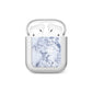 Personalised Clear Name Cutout Blue Marble Custom AirPods Case