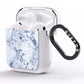 Personalised Clear Name Cutout Blue Marble Custom AirPods Clear Case Side Image