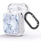 Personalised Clear Name Cutout Blue Marble Custom AirPods Glitter Case Side Image