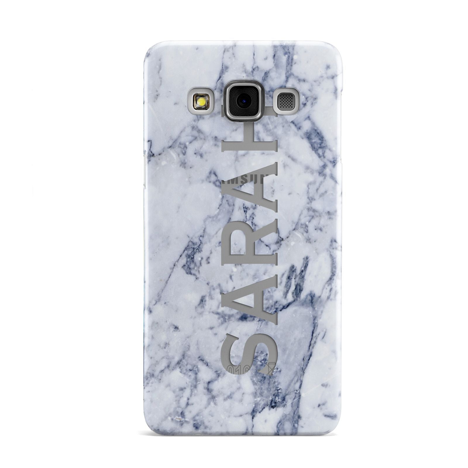 Personalised Clear Name Cutout Blue Marble Custom Samsung Galaxy A3 Case