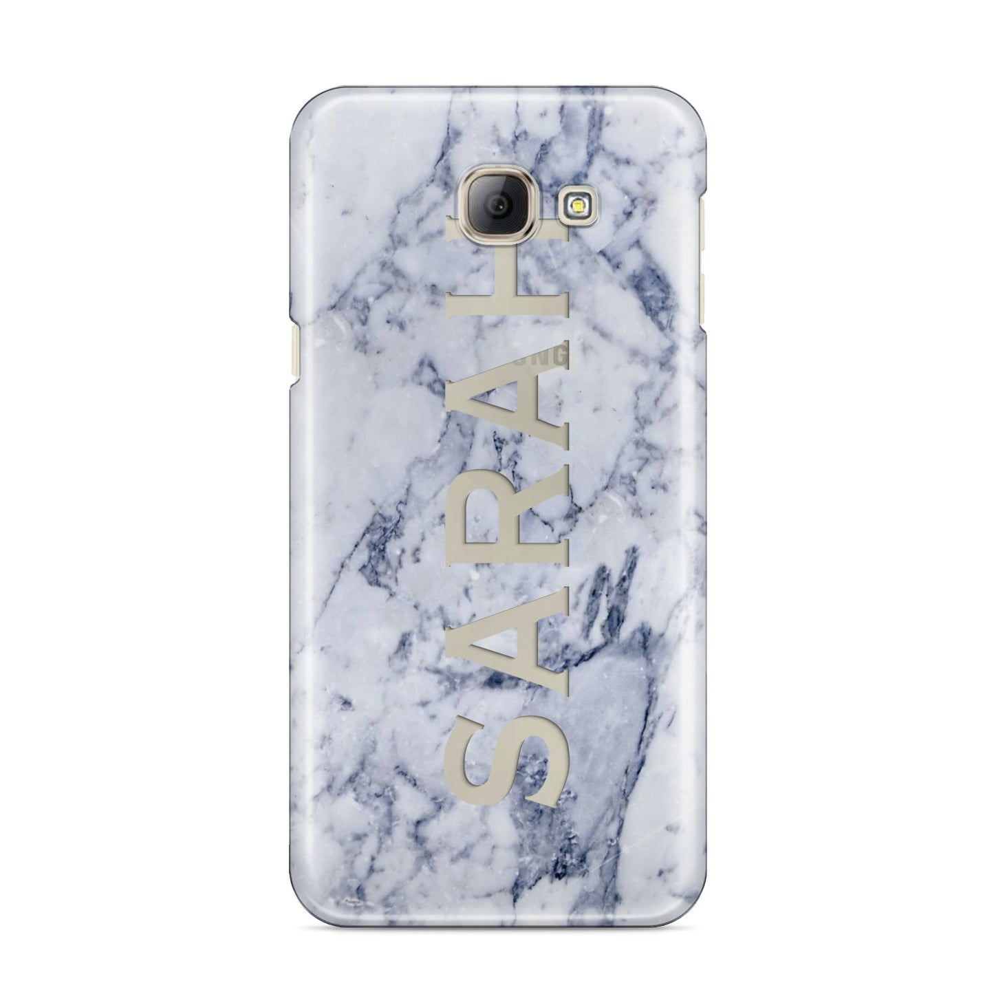 Personalised Clear Name Cutout Blue Marble Custom Samsung Galaxy A8 2016 Case