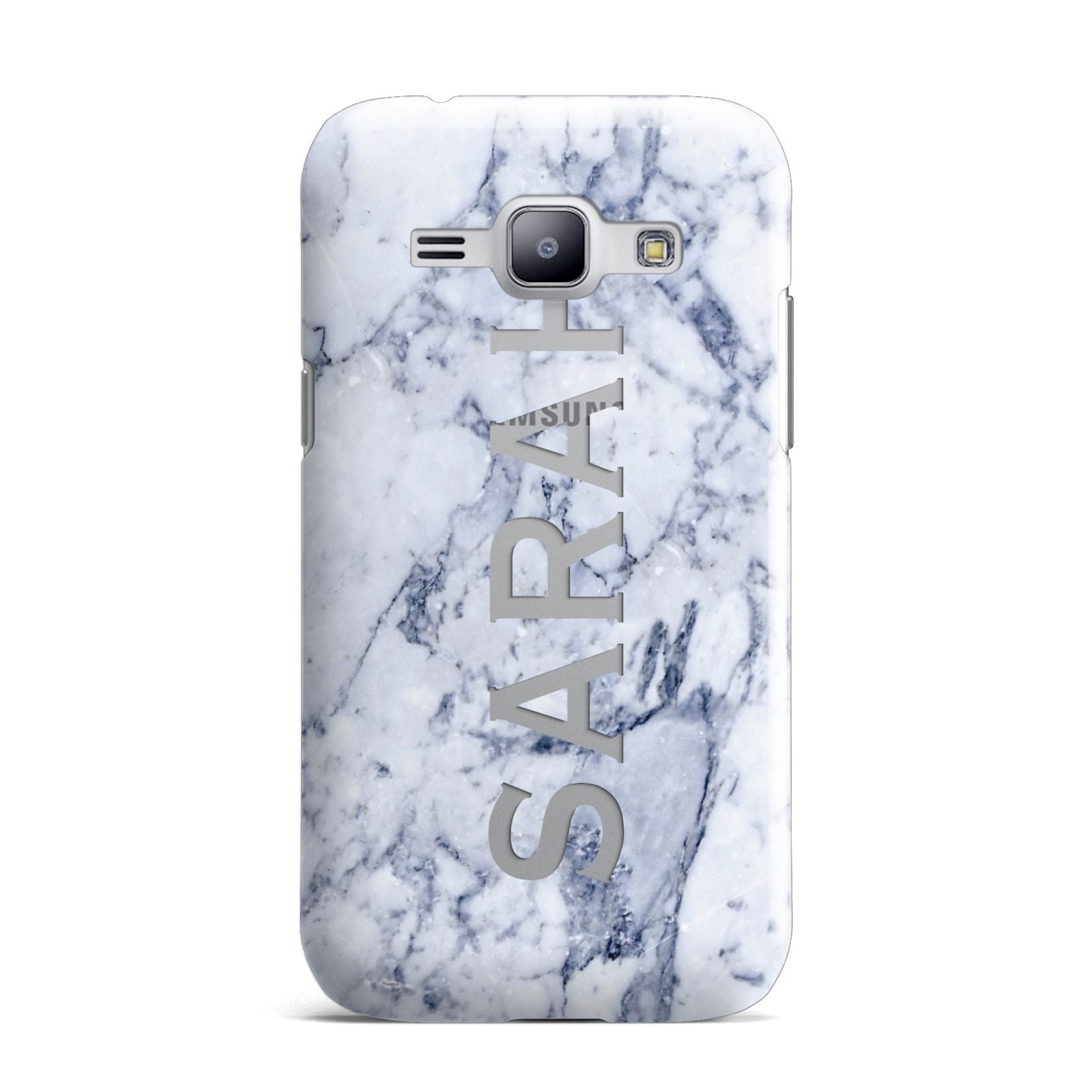 Personalised Clear Name Cutout Blue Marble Custom Samsung Galaxy J1 2015 Case