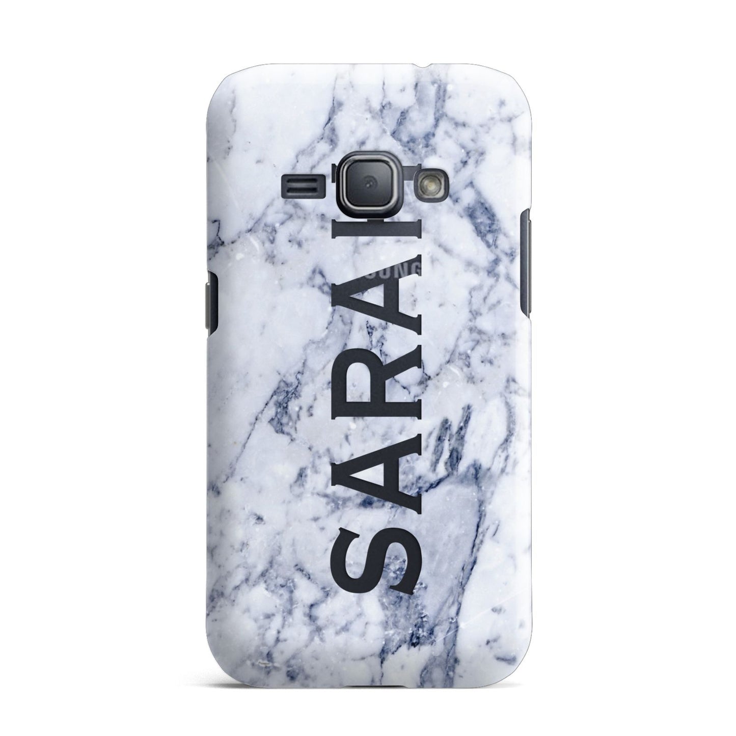 Personalised Clear Name Cutout Blue Marble Custom Samsung Galaxy J1 2016 Case