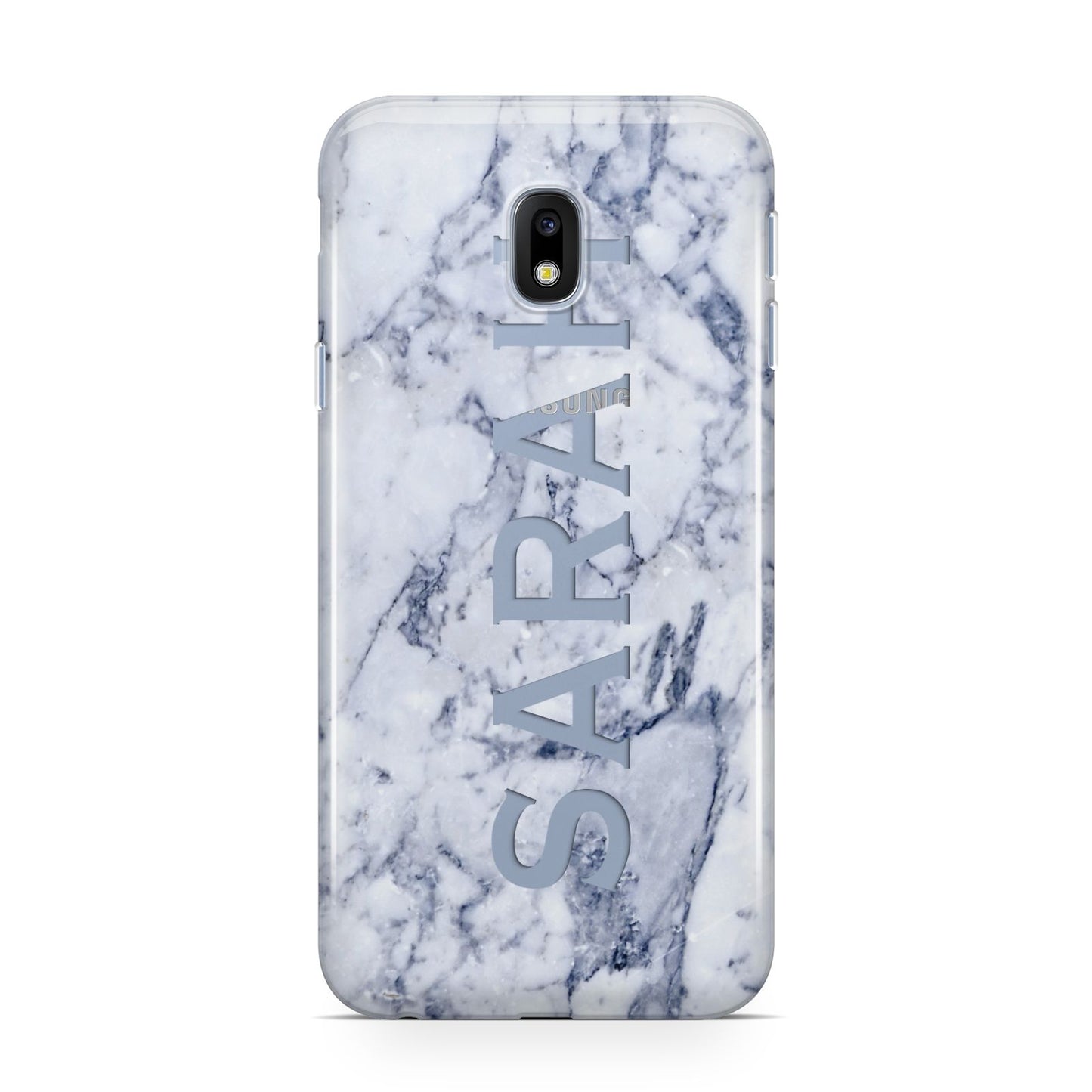 Personalised Clear Name Cutout Blue Marble Custom Samsung Galaxy J3 2017 Case