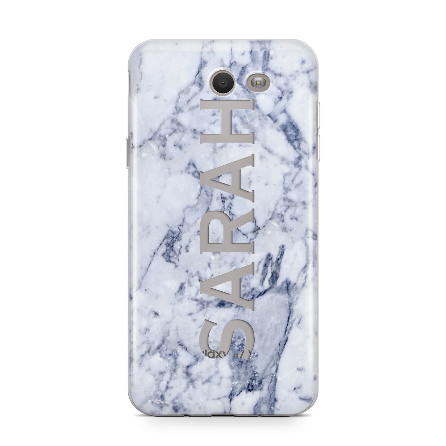 Personalised Clear Name Cutout Blue Marble Custom Samsung Galaxy J7 2017 Case