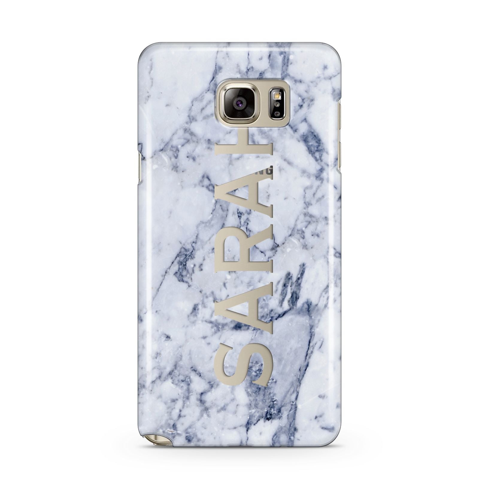 Personalised Clear Name Cutout Blue Marble Custom Samsung Galaxy Note 5 Case