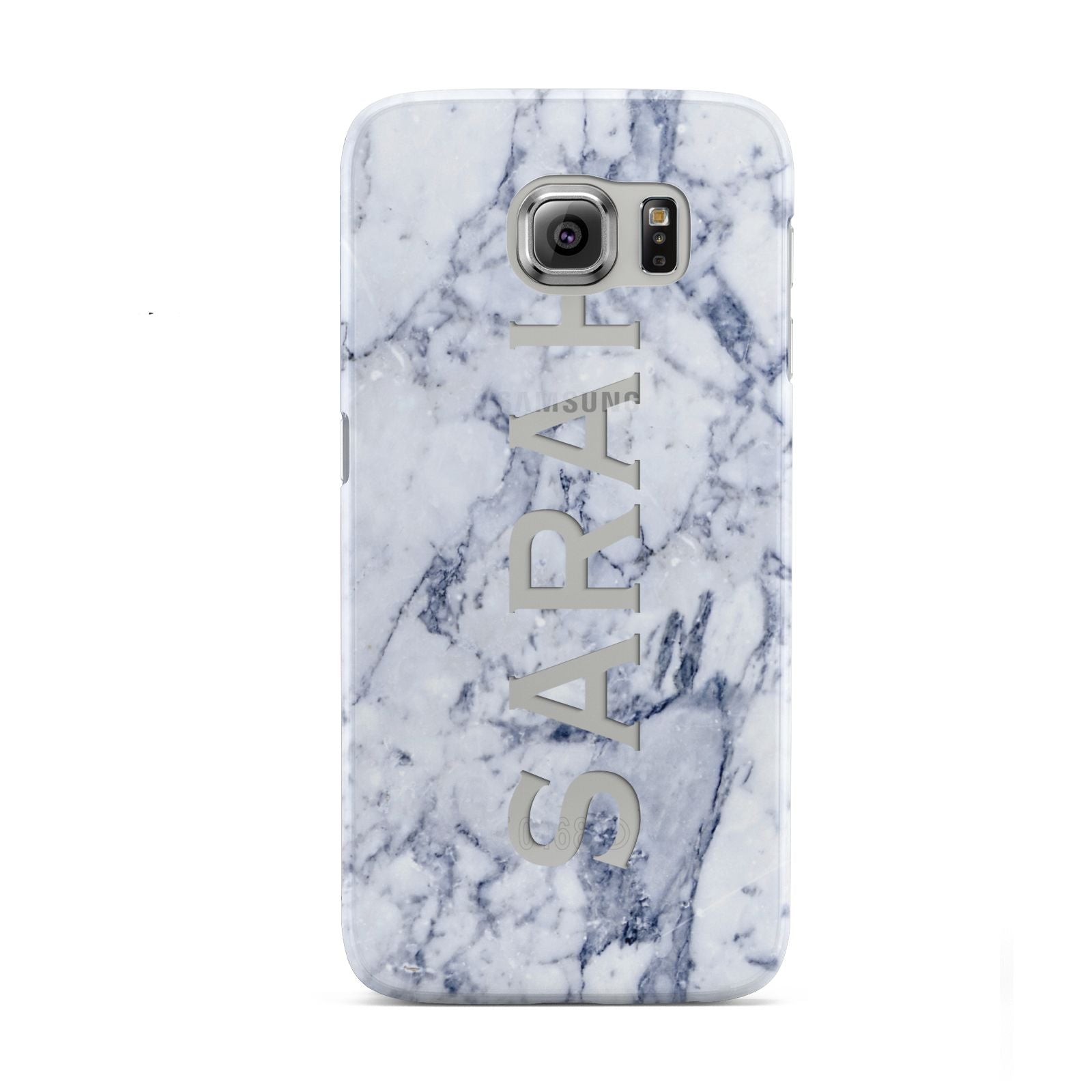 Personalised Clear Name Cutout Blue Marble Custom Samsung Galaxy S6 Case