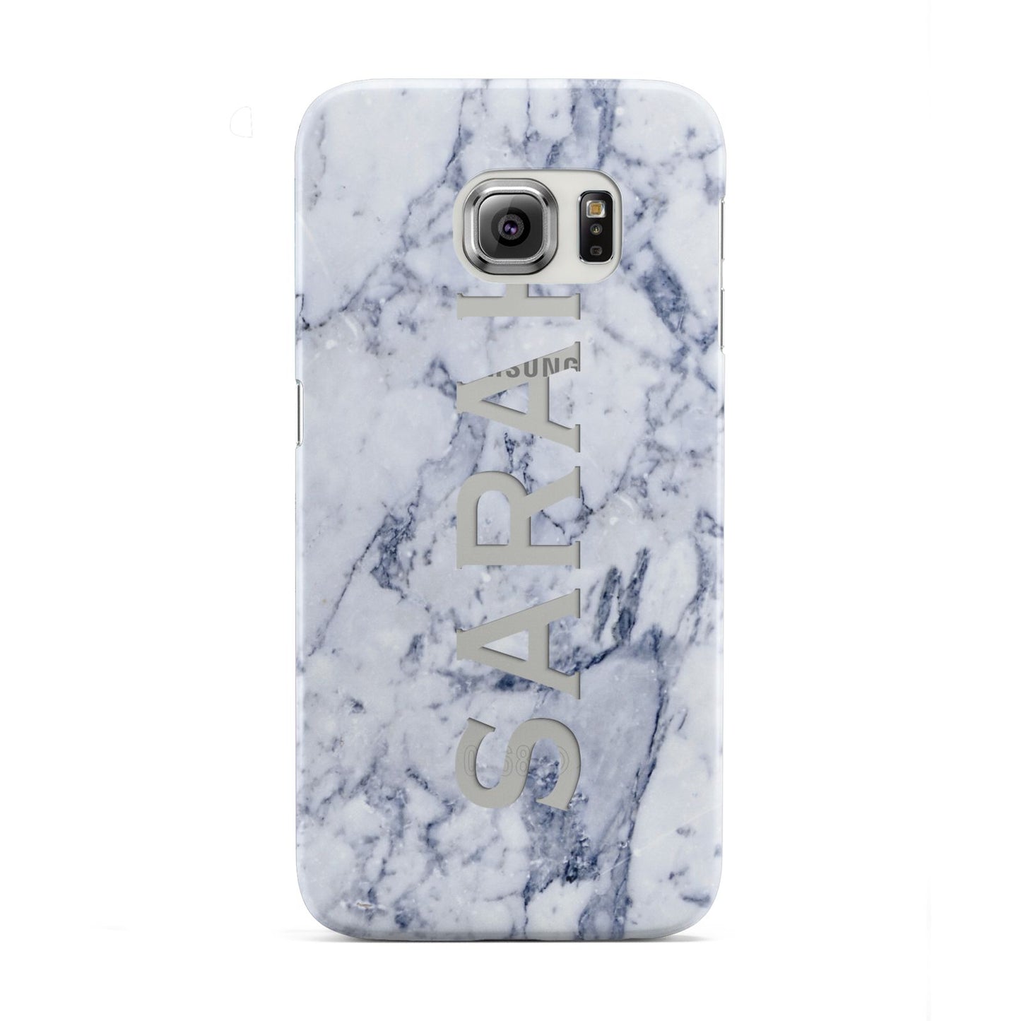 Personalised Clear Name Cutout Blue Marble Custom Samsung Galaxy S6 Edge Case