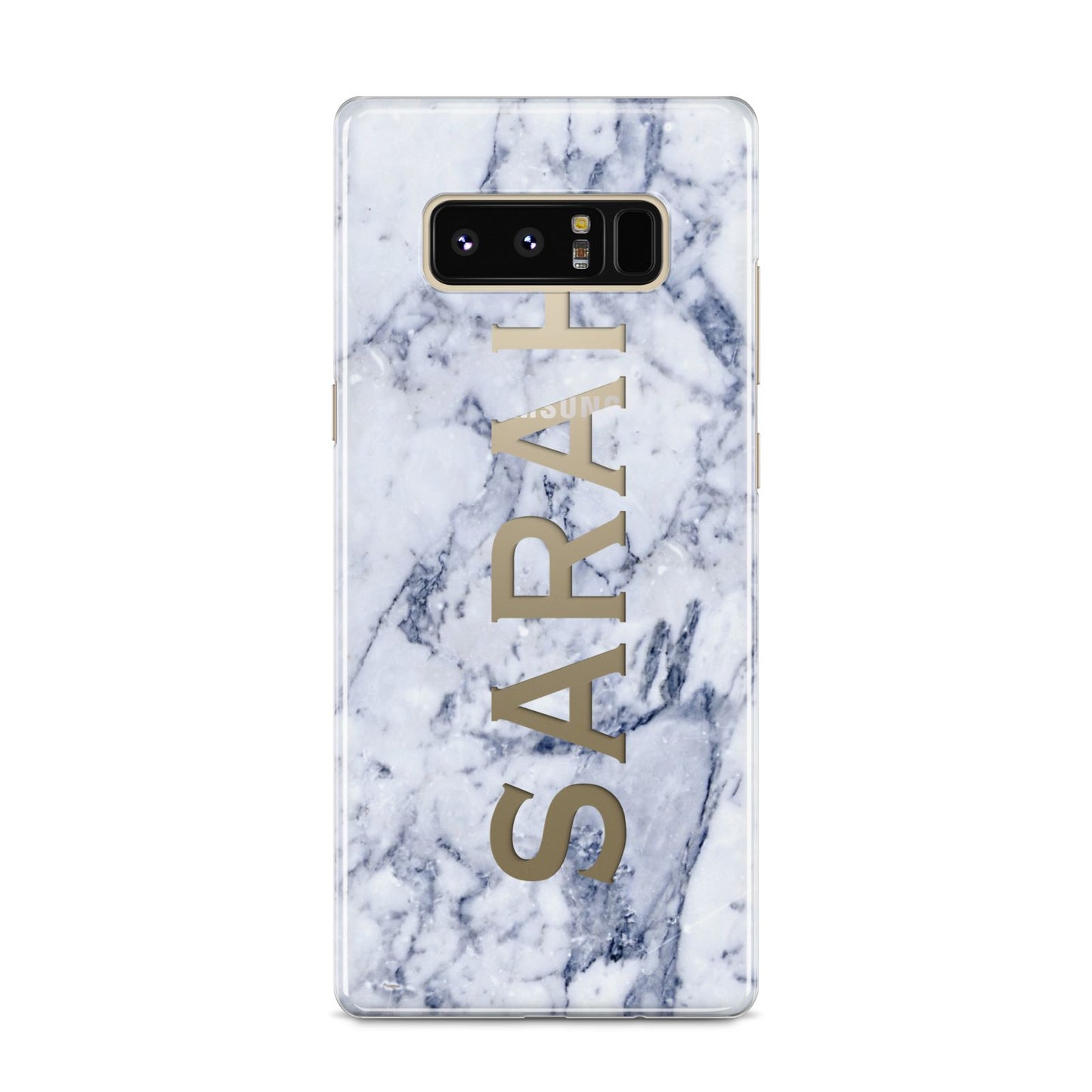 Personalised Clear Name Cutout Blue Marble Custom Samsung Galaxy S8 Case