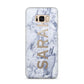 Personalised Clear Name Cutout Blue Marble Custom Samsung Galaxy S8 Plus Case