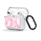 Personalised Clear Name Cutout Pink Marble Custom AirPods Clear Case 3rd Gen Side Image